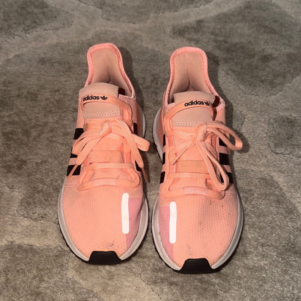 Adidas Women's Peach and Black Sneakers